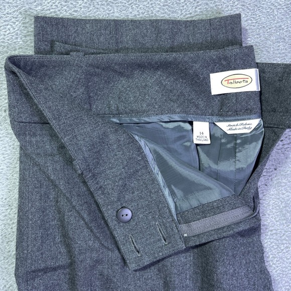 Talbots Pants - Talbots Women's Gray‎ Wool Blend Stretch Trousers Career Dress Office Pants